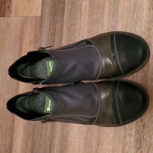 Remonte by Reiker Black, Gray, Brown Leather Wing Tip Zip Up Low Heel Booties